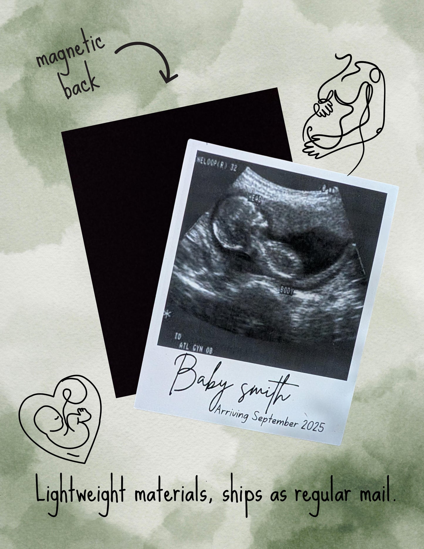 Baby Ultrasound 12 Photo Magnets